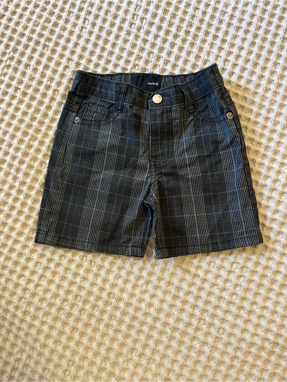 5 for $10 Black & Gray Plaid Cotton Shorts